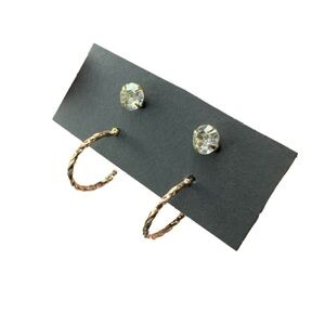 Gold diamond earring set